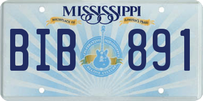 MS license plate BIB891
