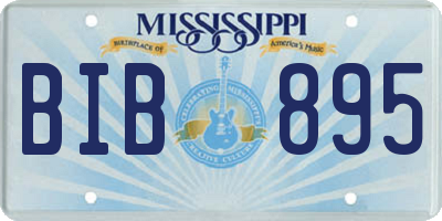 MS license plate BIB895