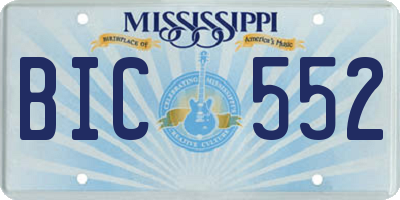 MS license plate BIC552