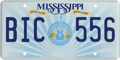 MS license plate BIC556