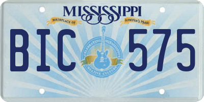 MS license plate BIC575