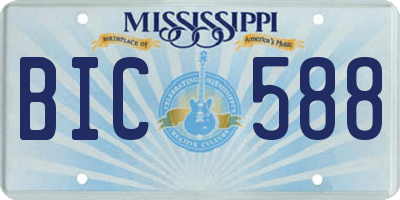 MS license plate BIC588
