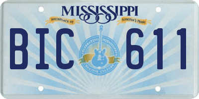 MS license plate BIC611