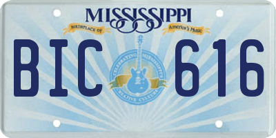 MS license plate BIC616