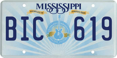 MS license plate BIC619