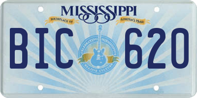 MS license plate BIC620