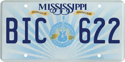 MS license plate BIC622