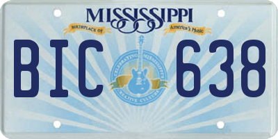 MS license plate BIC638