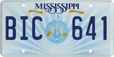 MS license plate BIC641
