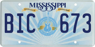 MS license plate BIC673