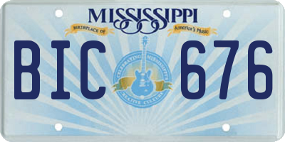 MS license plate BIC676