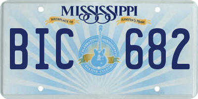 MS license plate BIC682