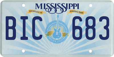 MS license plate BIC683