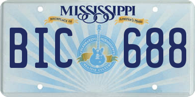 MS license plate BIC688