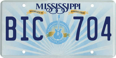 MS license plate BIC704