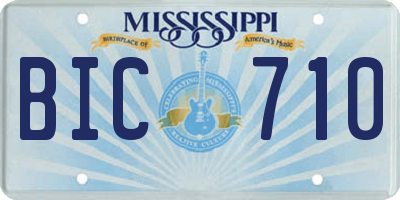 MS license plate BIC710