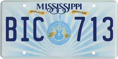 MS license plate BIC713