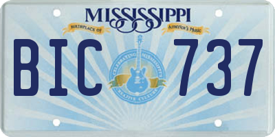 MS license plate BIC737