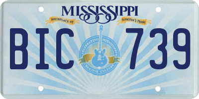 MS license plate BIC739