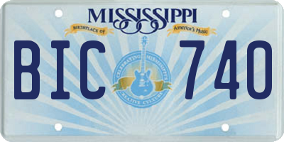 MS license plate BIC740