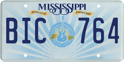 MS license plate BIC764