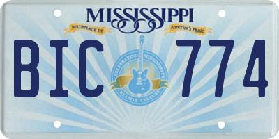 MS license plate BIC774