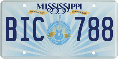 MS license plate BIC788