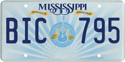 MS license plate BIC795