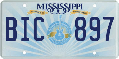 MS license plate BIC897