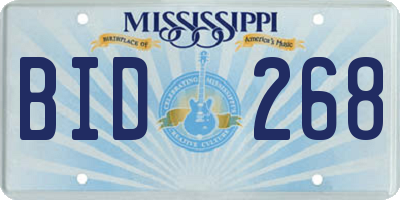 MS license plate BID268