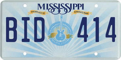 MS license plate BID414