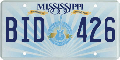 MS license plate BID426