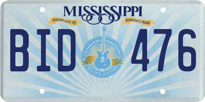 MS license plate BID476