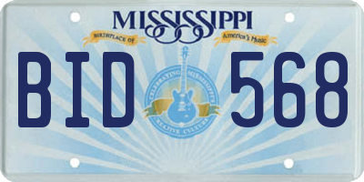 MS license plate BID568