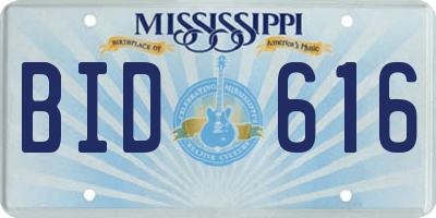 MS license plate BID616