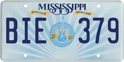 MS license plate BIE379