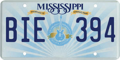 MS license plate BIE394