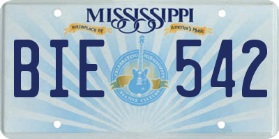 MS license plate BIE542