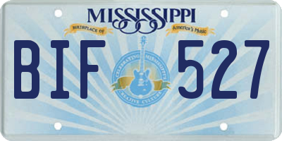 MS license plate BIF527