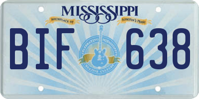 MS license plate BIF638