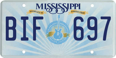 MS license plate BIF697