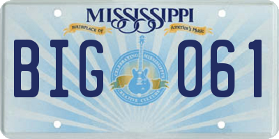 MS license plate BIG061