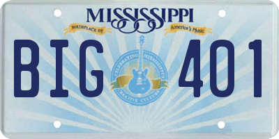 MS license plate BIG401