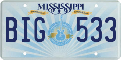 MS license plate BIG533