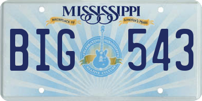 MS license plate BIG543