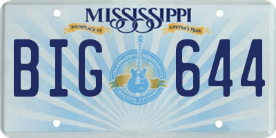 MS license plate BIG644