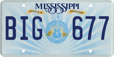 MS license plate BIG677