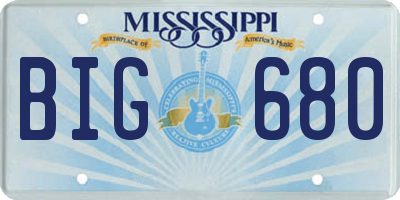 MS license plate BIG680
