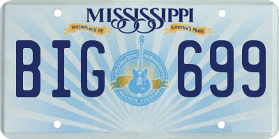 MS license plate BIG699