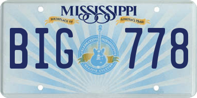 MS license plate BIG778